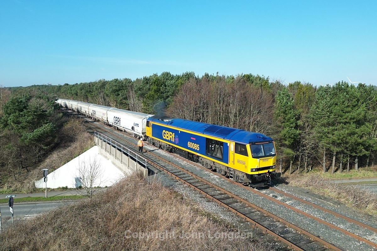 JL - 4.3.24 60085 6N86 Tyne Dock - Lynemouth, Nr Woodhorn - Blyth & Tyne (north to south)