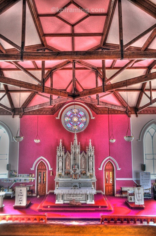 kincasslagh chapel  altar and roof structure - villages , piers, light houses, donegal beaches ,