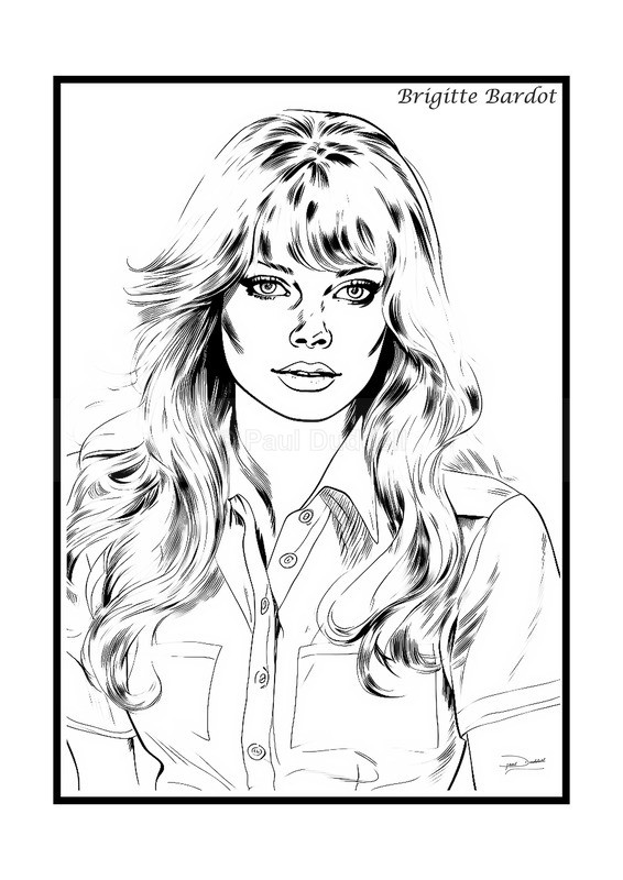 Brigitte Bardot Film Movie Poster Fine Art Print by Paul Duddell-Whispers & Strokes