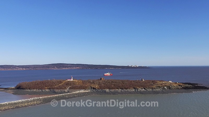 Partridge Island Saint John New Brunwick Canada Aerial Drone View - Partridge Island National Historic Site