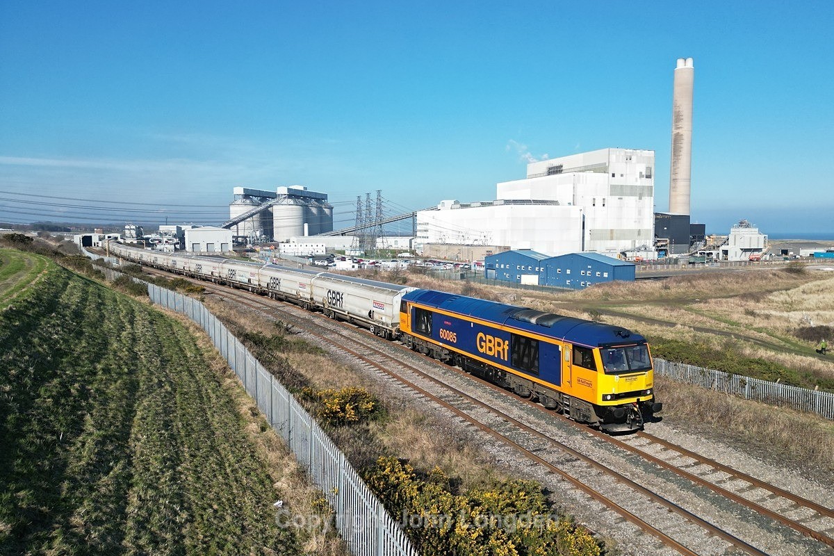 JL - 4.3.24 60085 6N87 Lynemouth - Tyne Dock, Lynemouth - Blyth & Tyne (north to south)