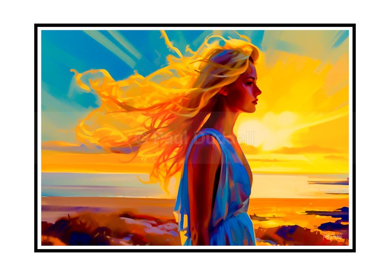 Love on Location, Bride on The Beach Paintings by Paul Duddell, Whispers & Strokes - Artist, Painter, and Photographer