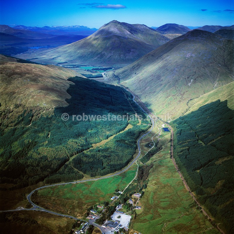 aerial pictures of Scottish rural villages tourist attractions route hills mountains highlands of Scotland