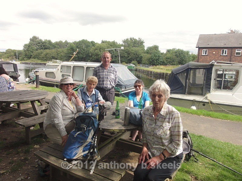 047 Lunchtime  pose at Stanley Ferry Marina with our guest navigator - SAINT PAULINUS PILGRIMAGE TRAIL