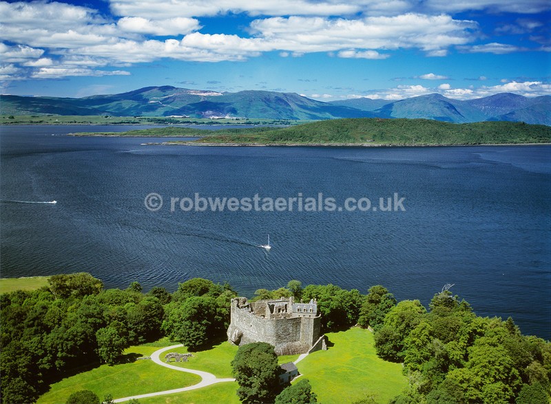 aerial pictures of Scottish west coast coastline monuments tourist attractions castles of Scotland lochs