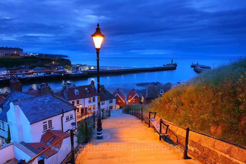 The Whitby steps at Twilight       ref8609 - North Yorkshire and Cleveland