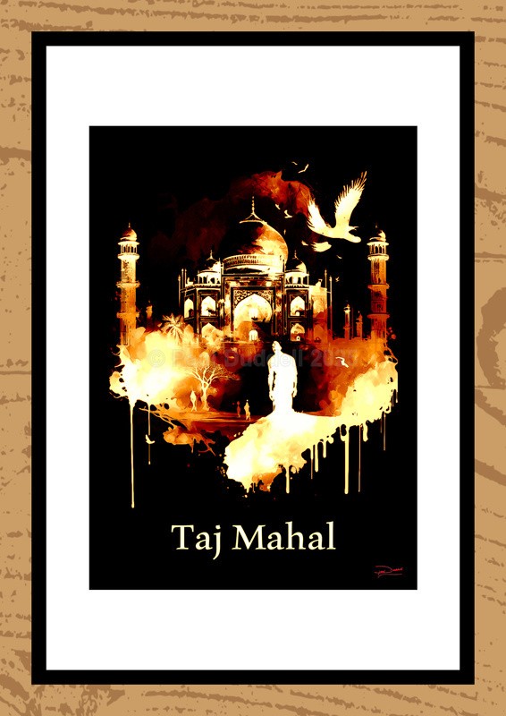 Taj Mahal Ink Paintings by Artist Paul Duddell