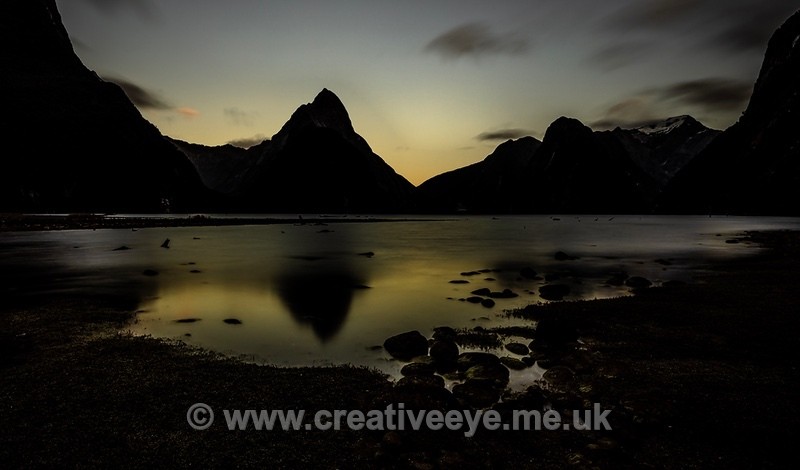 No.0074. Last light at Milford Sound - Landscape