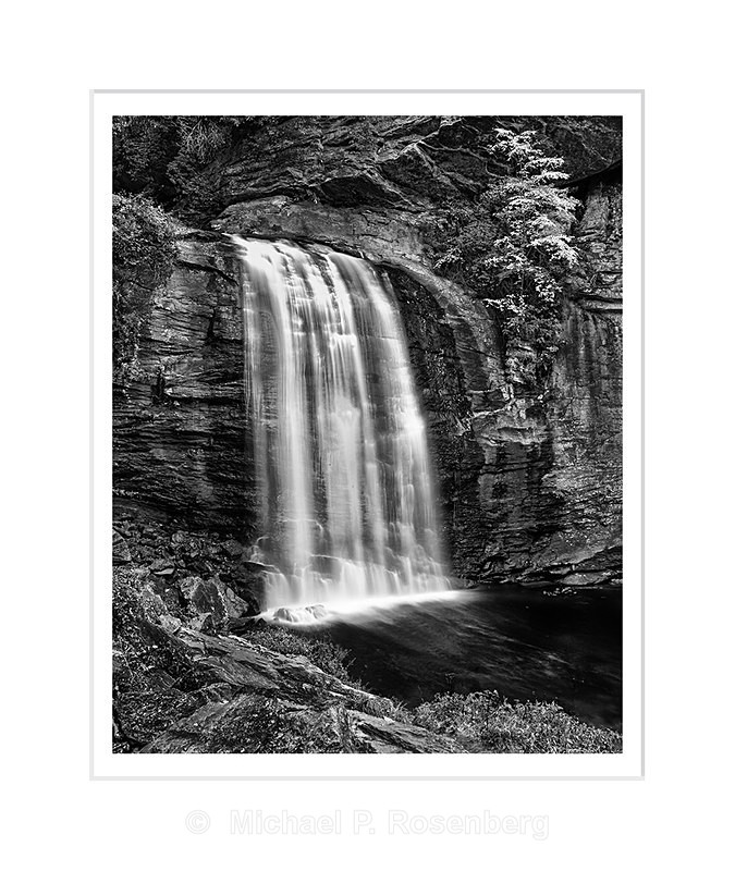 Looking Glass Falls, Pisgah Forest NC (B/W) - Eastern US