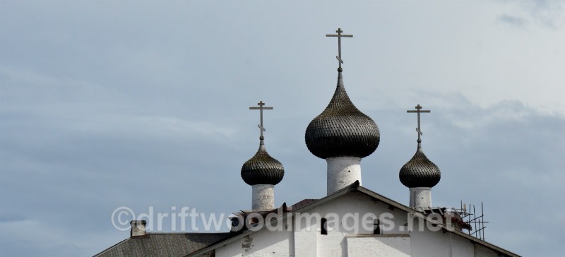 Solovetsky Islands Monastery three domes   - The Solovetsky Islands, Russia