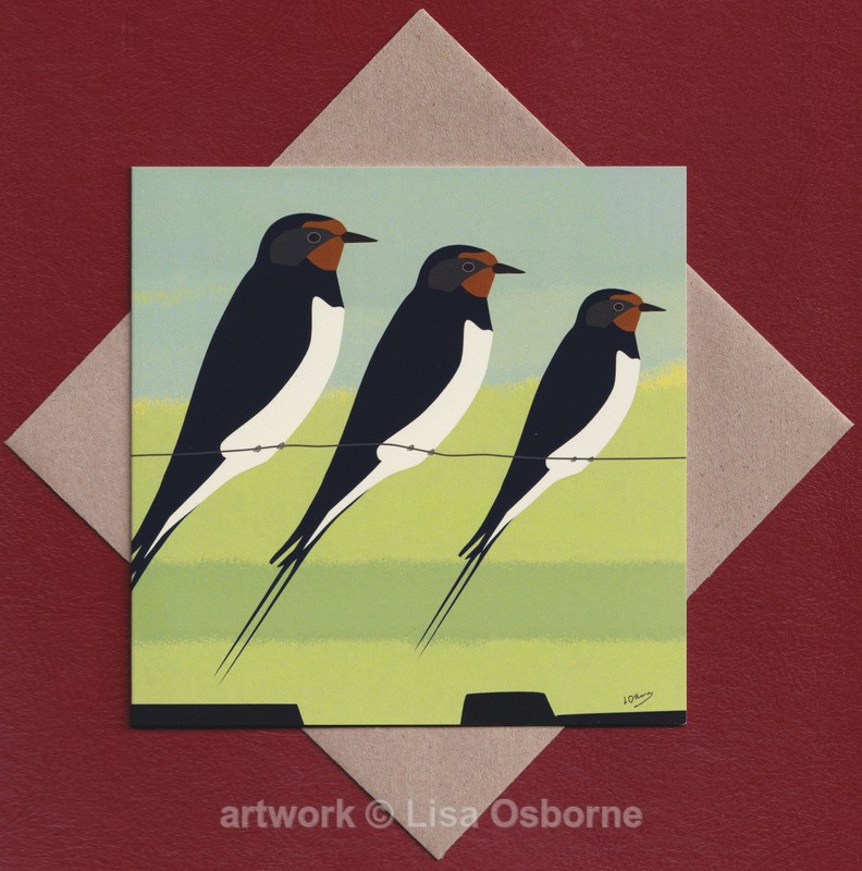 Swallows greetings card - GREETINGS CARDS