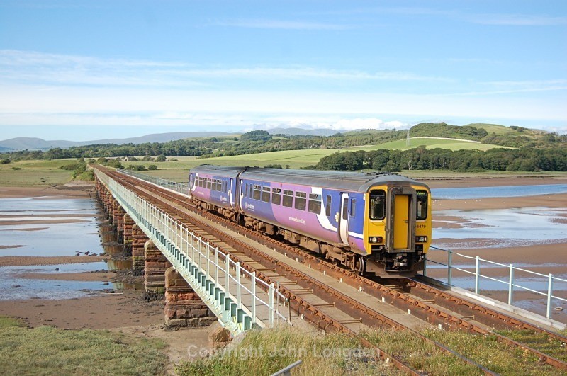 12.7.12 - 156491 15.12 Carlisle - Preston, Eskmeals viaduct - Cumbrian Coast (north to south)