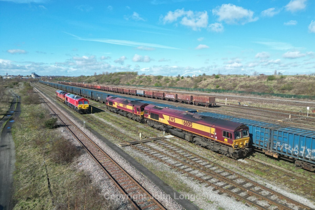 JL - 30.3.24 66015 / 66092 / 66012 / 66152, Tees Yard - Teesside (west to east)