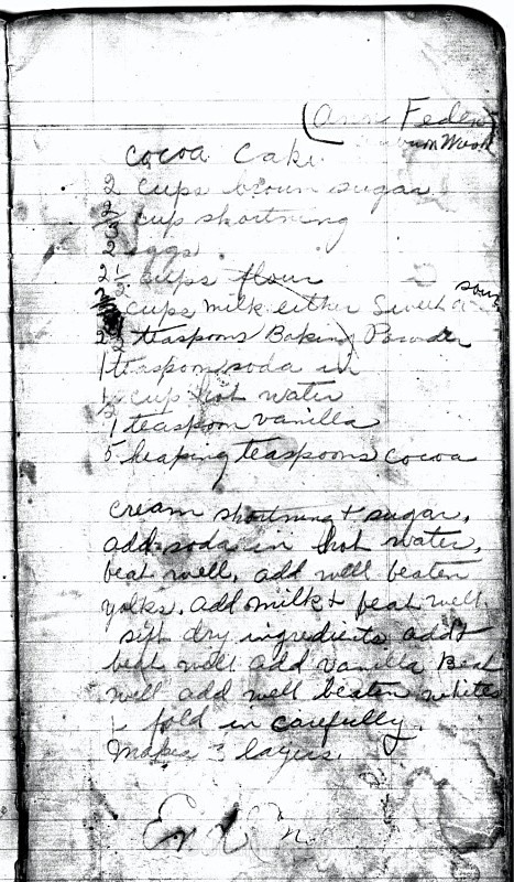 Cocoa Cake - The Journal of Clara Bacon
