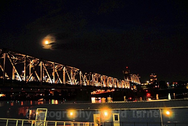 full moon ofver junction bridge - Cityscapes and buildings