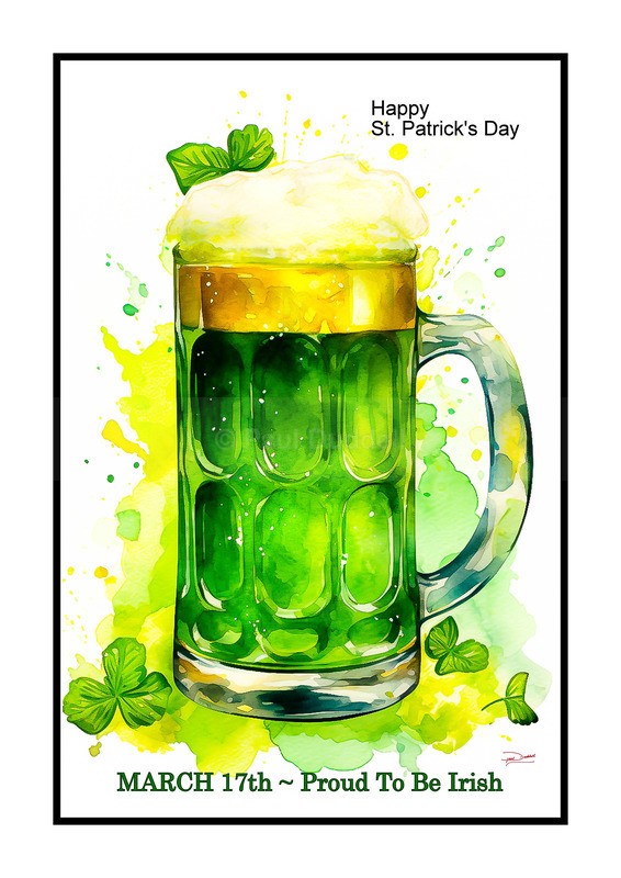 Festive Heartbeat, St Patrick's Day Paintings by Paul Duddell, Whispers & Strokes - Artist, Painter, and Photographer
