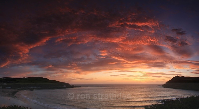 Port Erin sunset - Panorama of Man