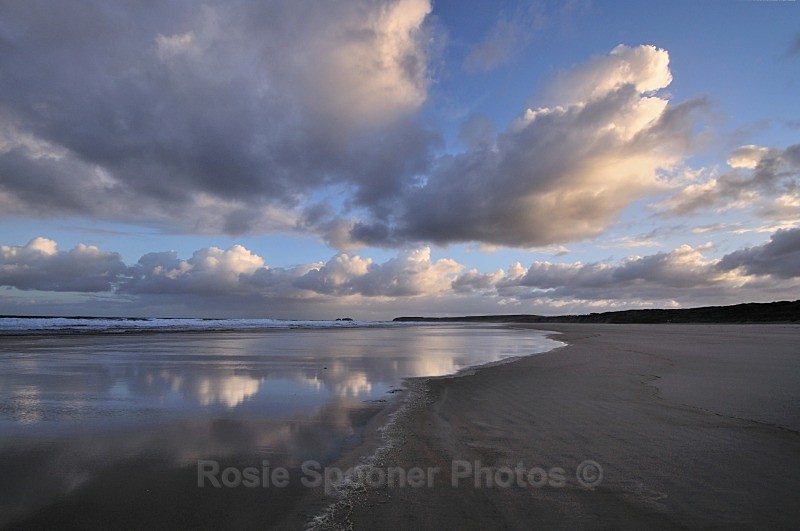 Cloud Reflections on Hayle Sands looking towards Godrevy Lighthouse  2 - Cornwall Misc