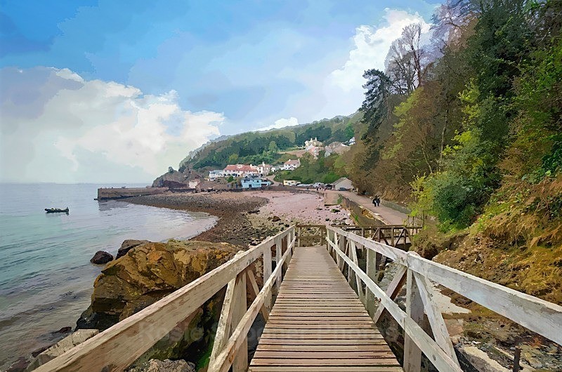 The Wooden Bridge approaching Babbacombe - Torquay See separate galleries for Cockington, Meadfoot and Anstey's Cove