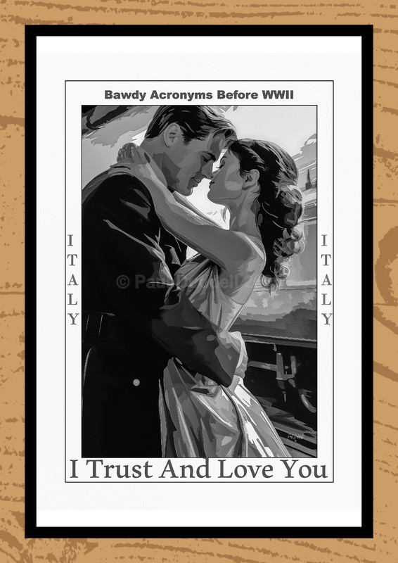 Bawdy Acronyms before WWII Watercolour Paintings by Artist Paul Duddell