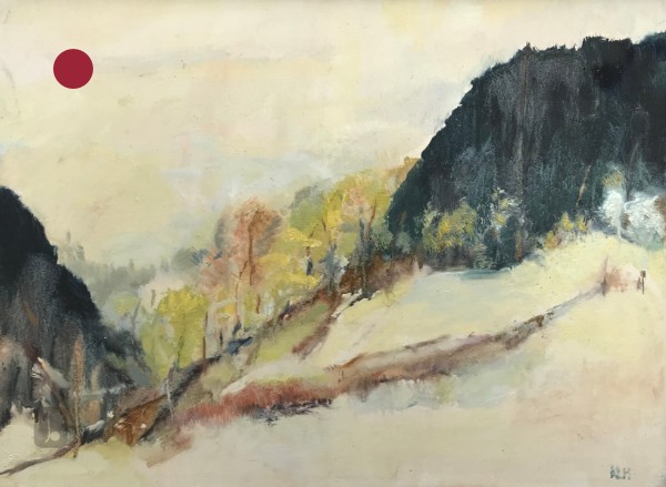 oak trees look like autumn in spring  SOLD - Christmas exhibition 2023