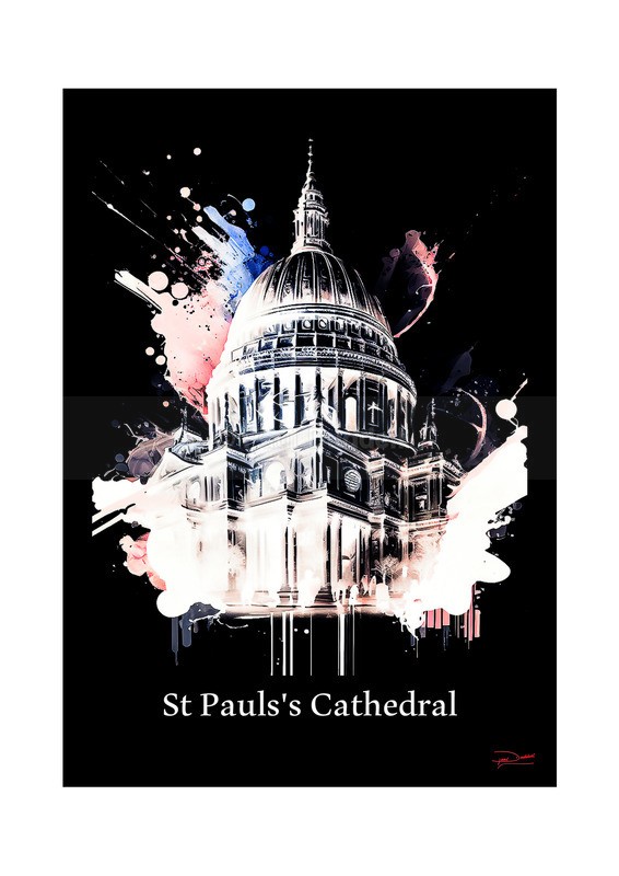 St Paul's Cathedral Historical Structures Ink Paintings by Paul Duddell, Whispers & Strokes - Artist, Painter, and Photographer
