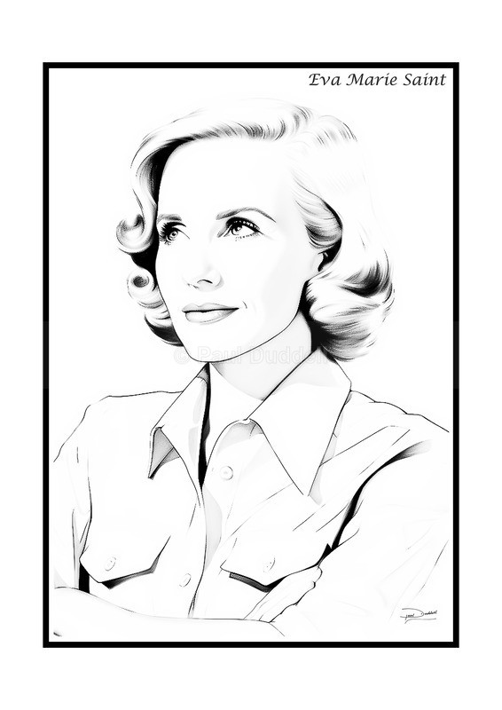 Eva Marie Saint Film Movie Poster Fine Art Print by Paul Duddell-Whispers & Strokes