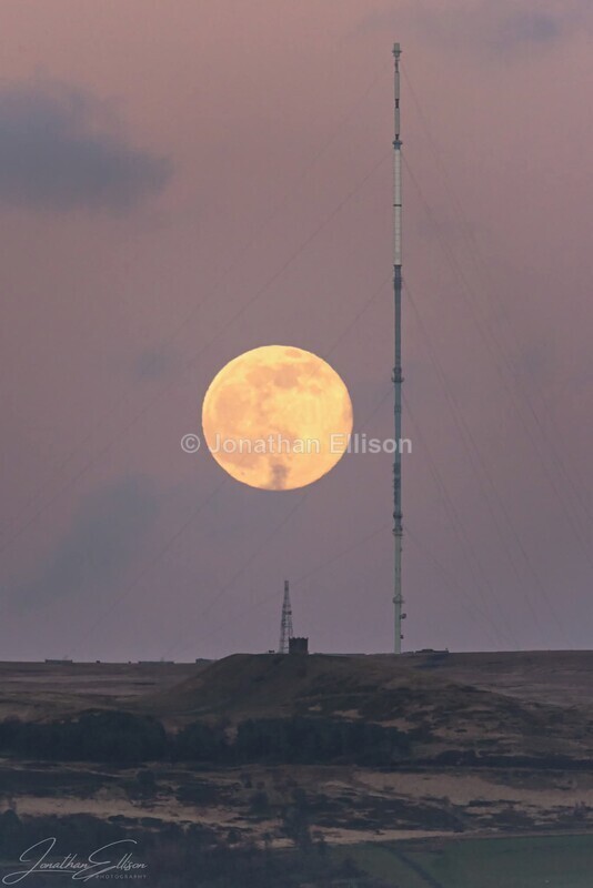 Winter Hill Moon Rise - Rivington And Surrounding Areas