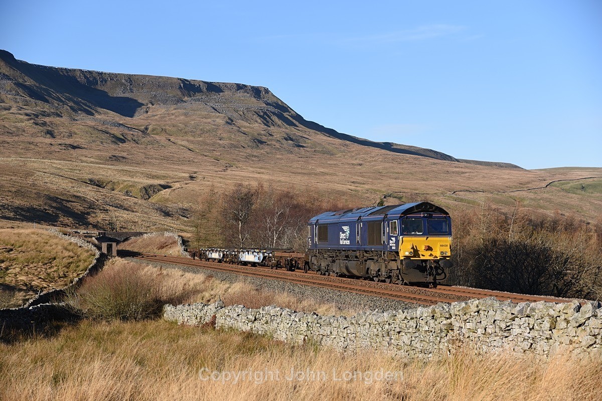 JL - 20.1.22 66430 6K05 Carlisle - Crewe MP260 - Ais Gill - Milepost 260