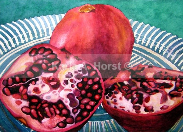 Pomegranates On Plate - Original Art