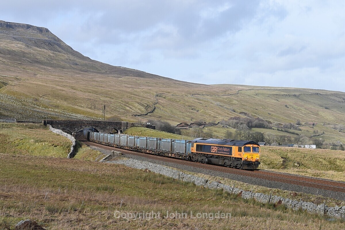 JL - 17.2.21 66782 6Z97 Kirkby Thore - Middlesbrough Dawsons, Ais Gill - Ais Gill (road bridge southbound)