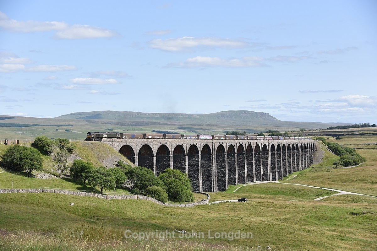 JL - 16.7.21 66779 6D77 Arcow - Hunslet, Ribblehead Viaduct - Ribblehead Viaduct