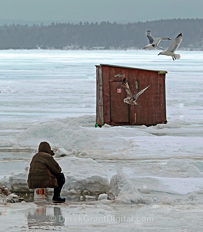 Last Day Renforth Ice Fishing Village New Brunswick Canada
