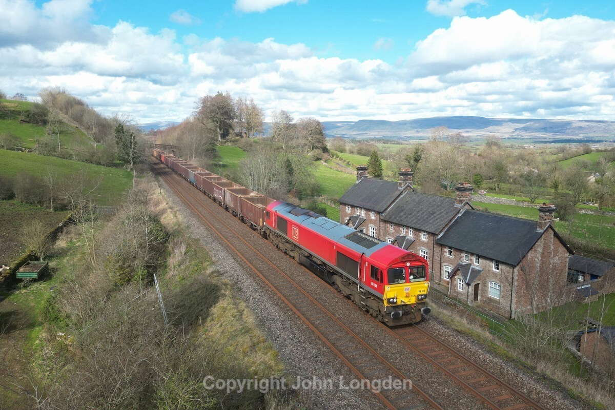 JL - 28.3.24 66105 6E97 Kirkby Thore - Tees Yard, Crosby Garret - Crosby Garret