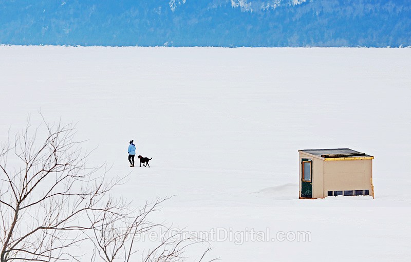 Walking the Dog Kennebecasis Ice Fishing New Brunswick Canada - Sport & Recreation
