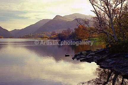 Snowdon evening reflections Llyn Padarn