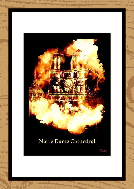 Notre Dame Cathedral Ink Paintings by Artist Paul Duddell