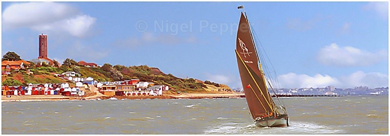Barge Passing Naze - Thames Sailing Barges and Smacks