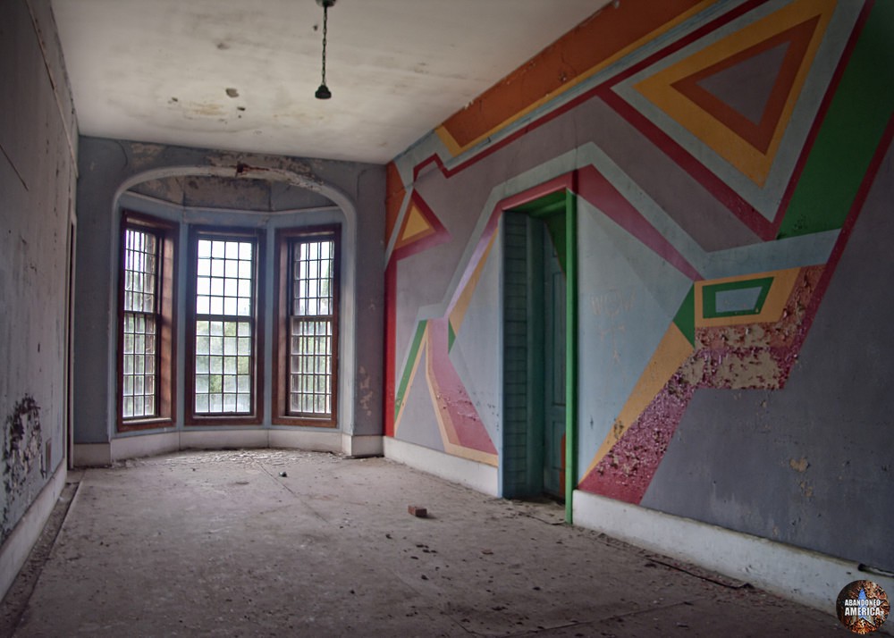 Painted hallway, Taunton State Hospital