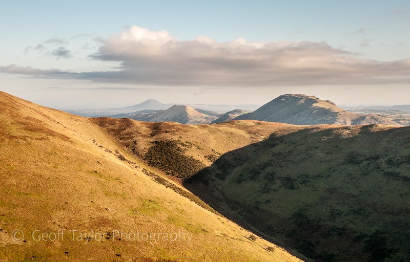 The Wrekin, Lawley and Caer Caradoc from Grindle - The Literary Landscape of Shropshire