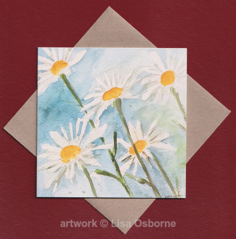 White daisies greetings card - GREETINGS CARDS