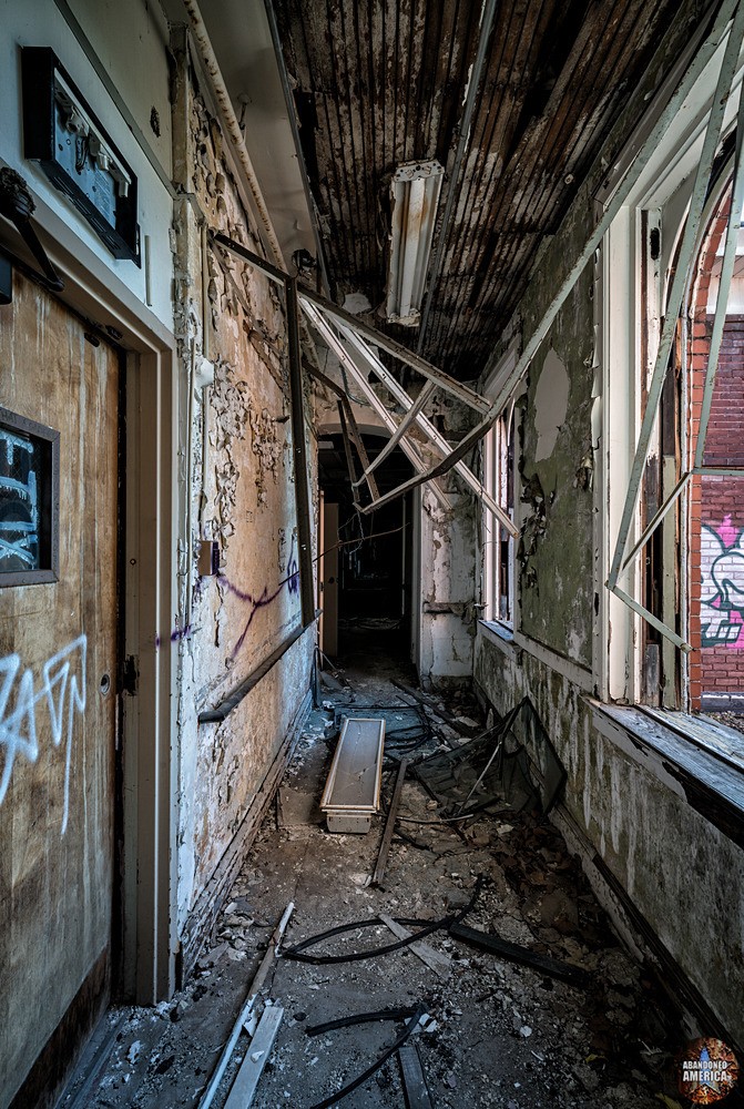 Ladies G.A.R. Home (Swissvale, PA) | Crumbling Hallway - The Ladies' G.A.R. Nursing Home