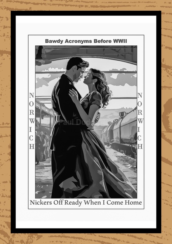 Bawdy Acronyms before WWII Watercolour Paintings by Artist Paul Duddell