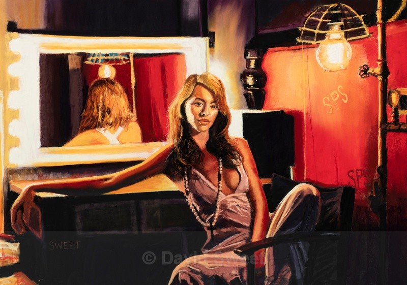 Girl with Cape Pearls - Paintings