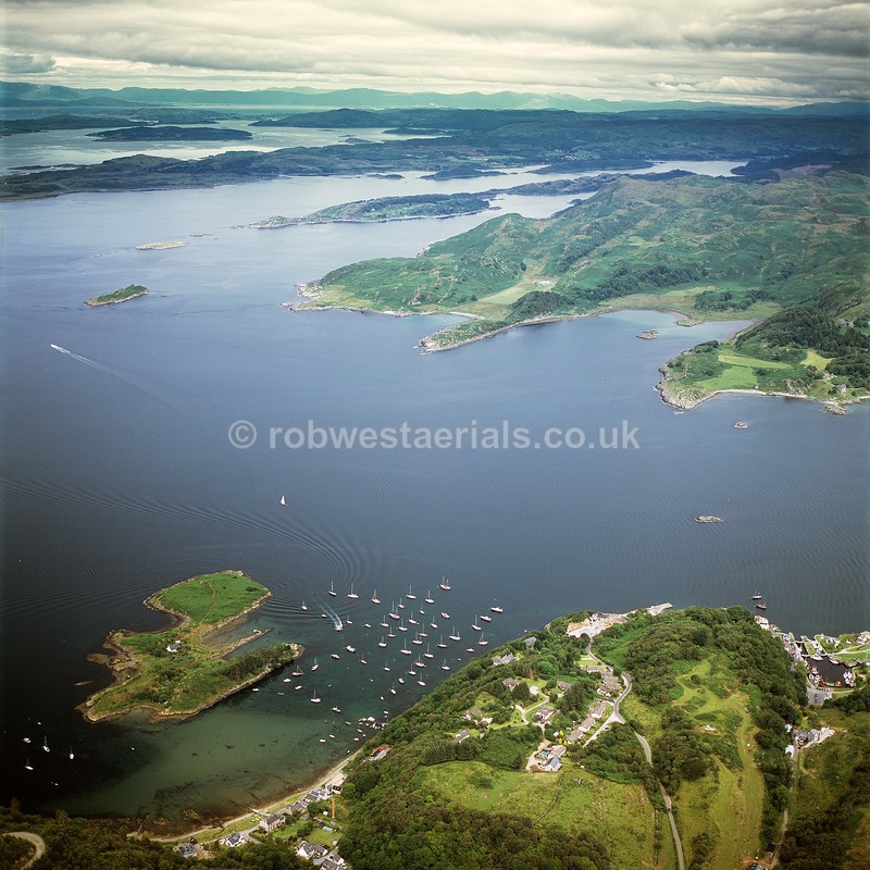 aerial pictures of Scotland west coast coastline at Crinan