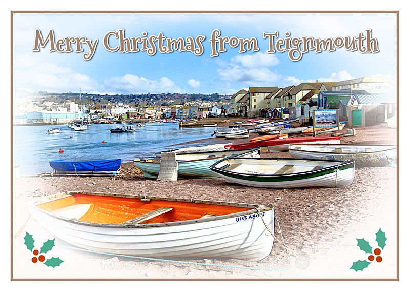 XM036 - Boats on Teignmouth Back Beach - XMAS CARDS Teignmouth and Shaldon