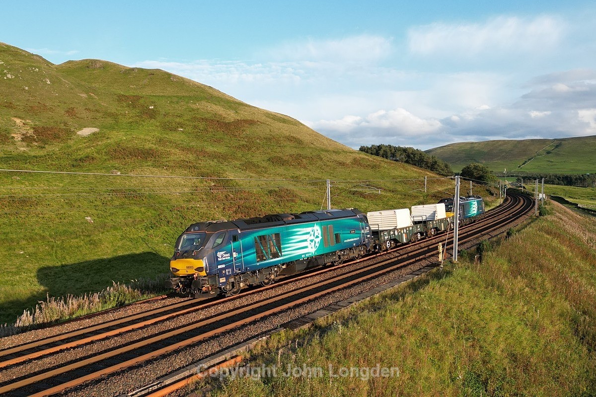 JL - 12.9.23 68003 & 88007 6M50 Torness - Carlisle Kingmoor, Abington - West Coast Main Line (north to south)