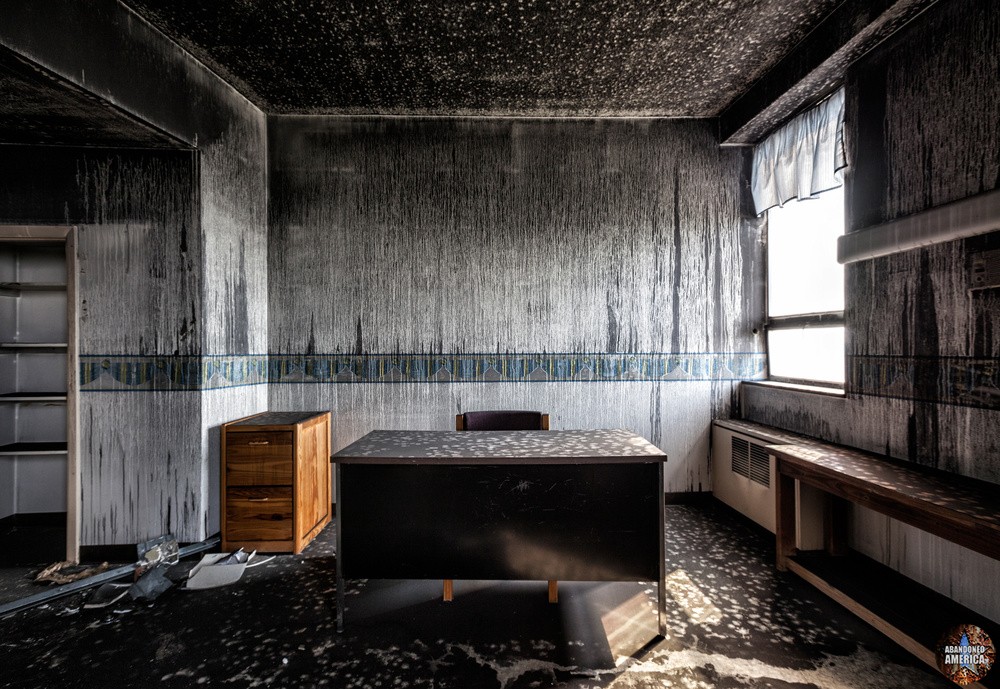 An abandoned classroom in the Monsour Medical Center in Jeannette, PA