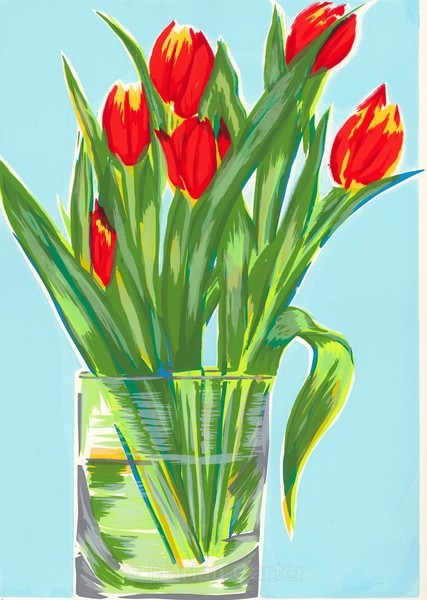 Red and Yellow Tulips II - Drypoints, Etchings & Screenprints