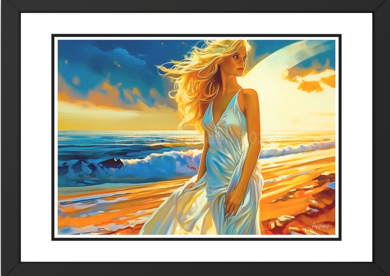 Love on Location, Bride on The Beach Paintings by Paul Duddell, Whispers & Strokes - Artist, Painter, and Photographer
